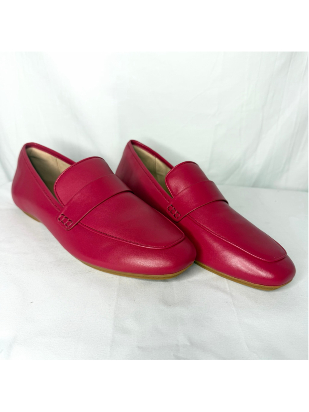 Women's FitFlop Delicato Leather Loafers Red Size 9 NEW